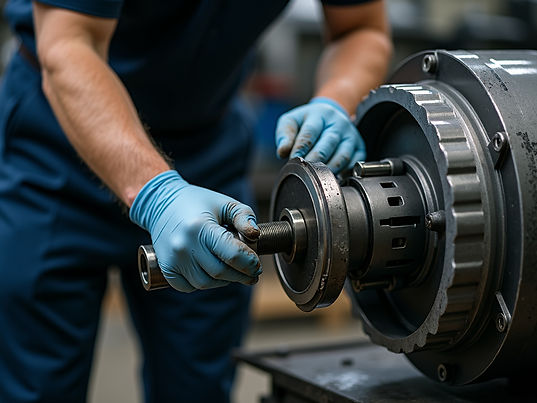 Grain Gear Services engineers servicing a drive system