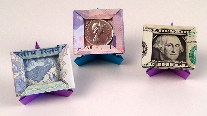 Folded paper shadowbox frame by Gay Merrill Gross