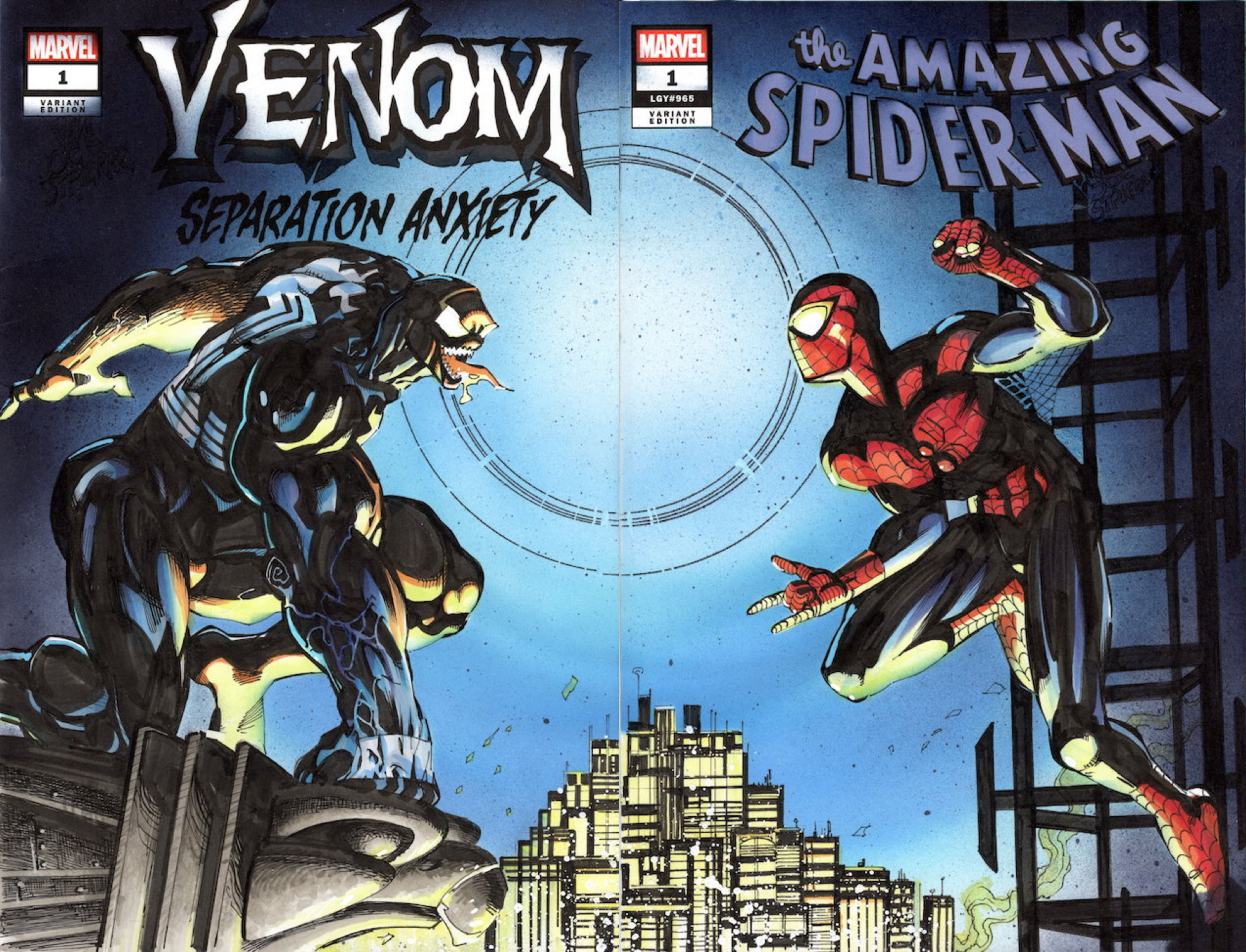 VENOM SPIDER-MAN CONNECTING Sketch Covers Original Art
