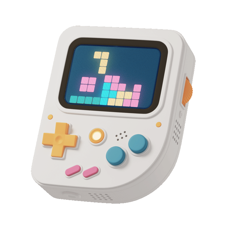 3d-casual-life-game-console-with-colorful-retro-block-puzzle-video-game-on-screen.gif