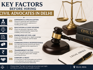 Key Factors Before Hiring Civil Advocates in Delhi