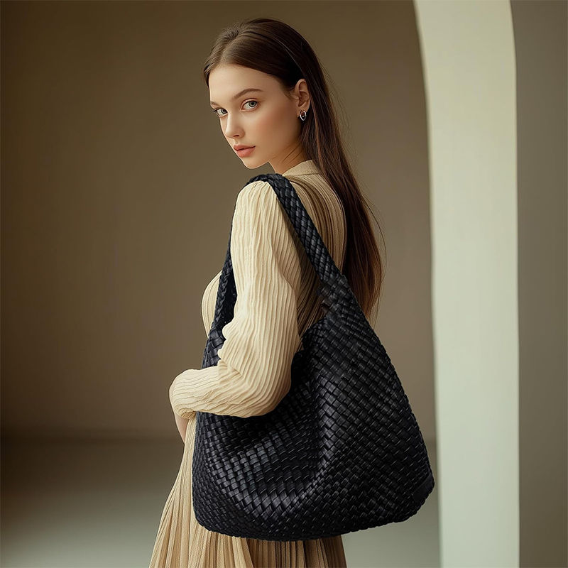 The Mayfair Woven Leather Shoulder Tote