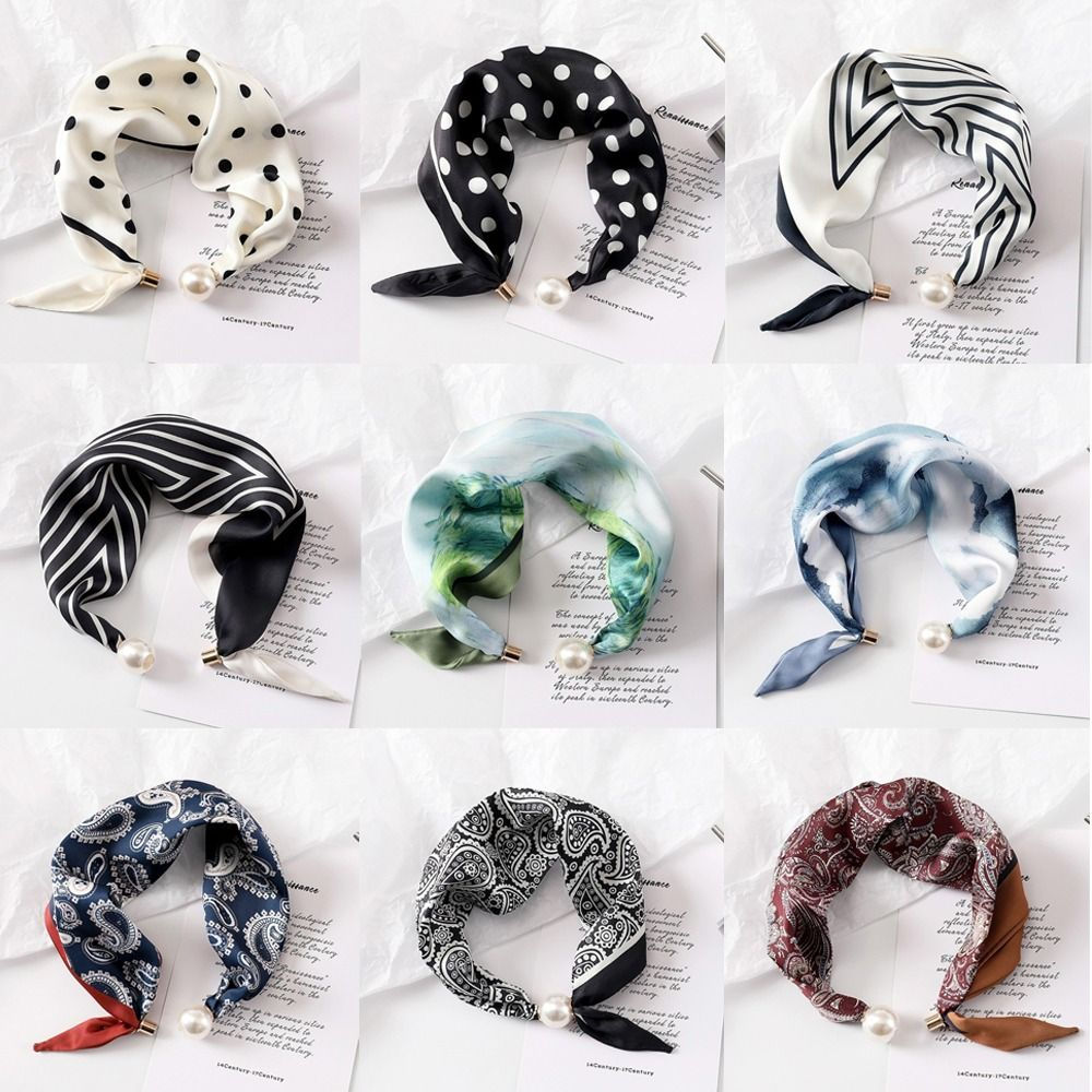 The Mayfair Pearl Accent Satin Scrunchie Set