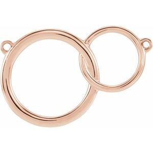 14K Rose Interlocking Circle Necklace Center