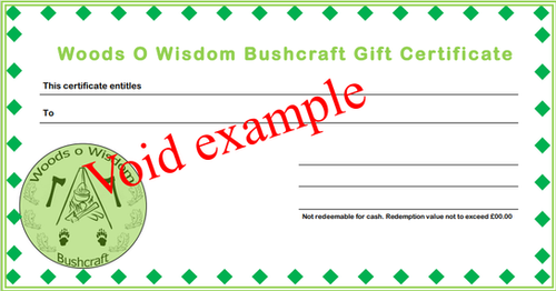 Family Bushcraft fun! gift certificate | wow bushcraft