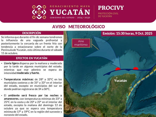 Es oficial: habemus primer frente frío en Yucatán
