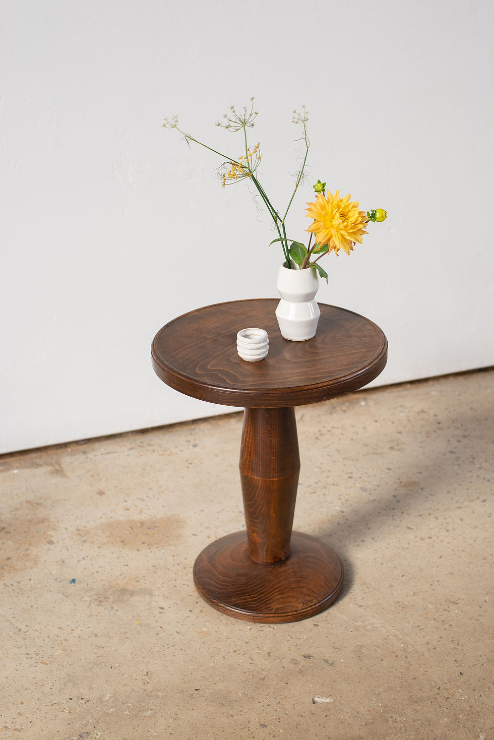 French Turned Beech Wood Side Table C1940