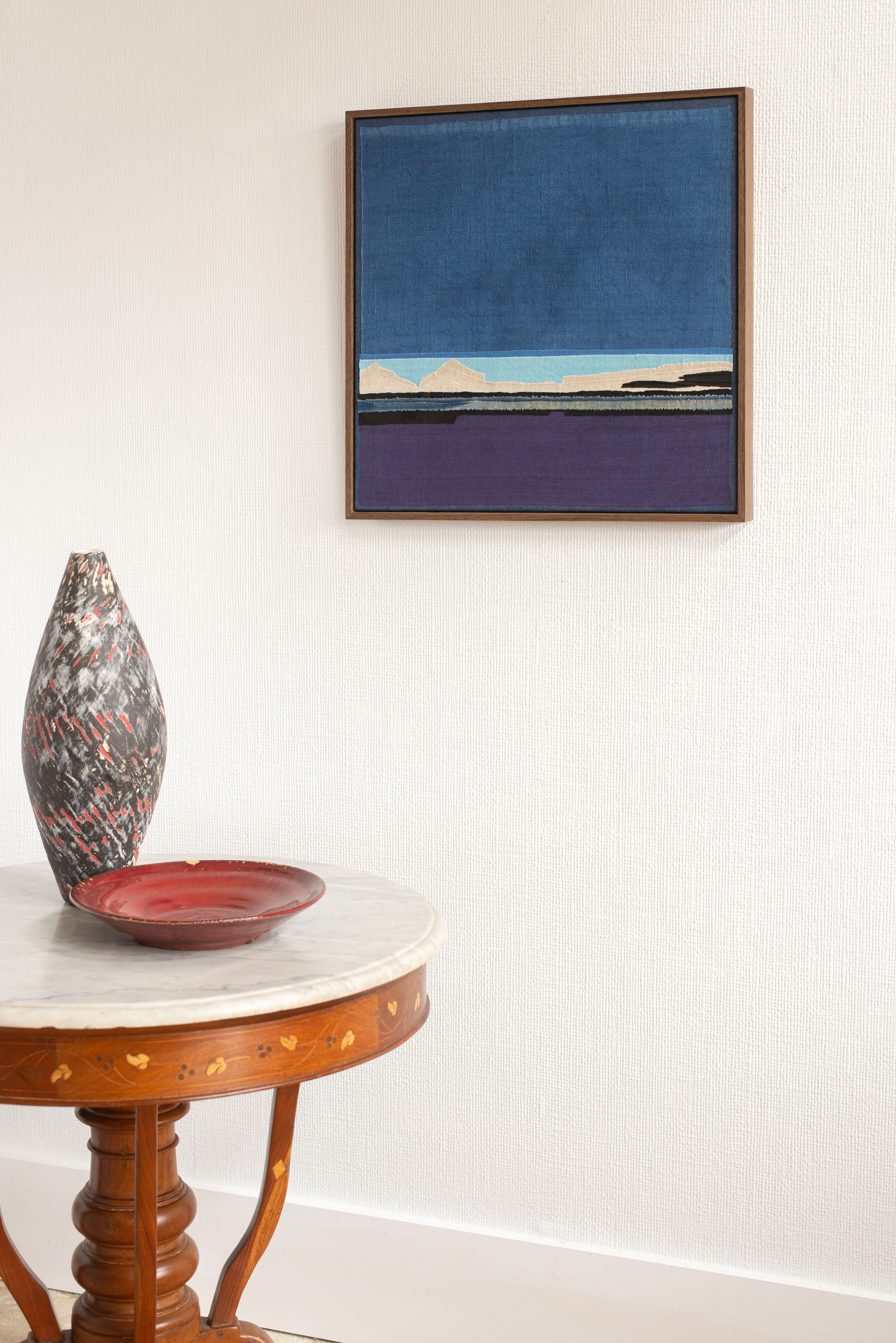 An original piece by artist Mary Norden. Collected vintage fabrics from Mary's international archive.