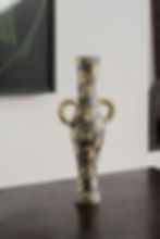 An original sculptural vessel by Sussex ceramicist Gary Edwards. Hand coiled stoneware with body stain and part glaze.