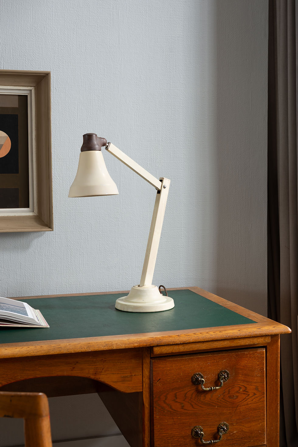 Thumbnail: A rare vintage Wandalite Anglepoise Lamp. The larger model in the brown and cream colour-way by CornerCroft of Coventry.