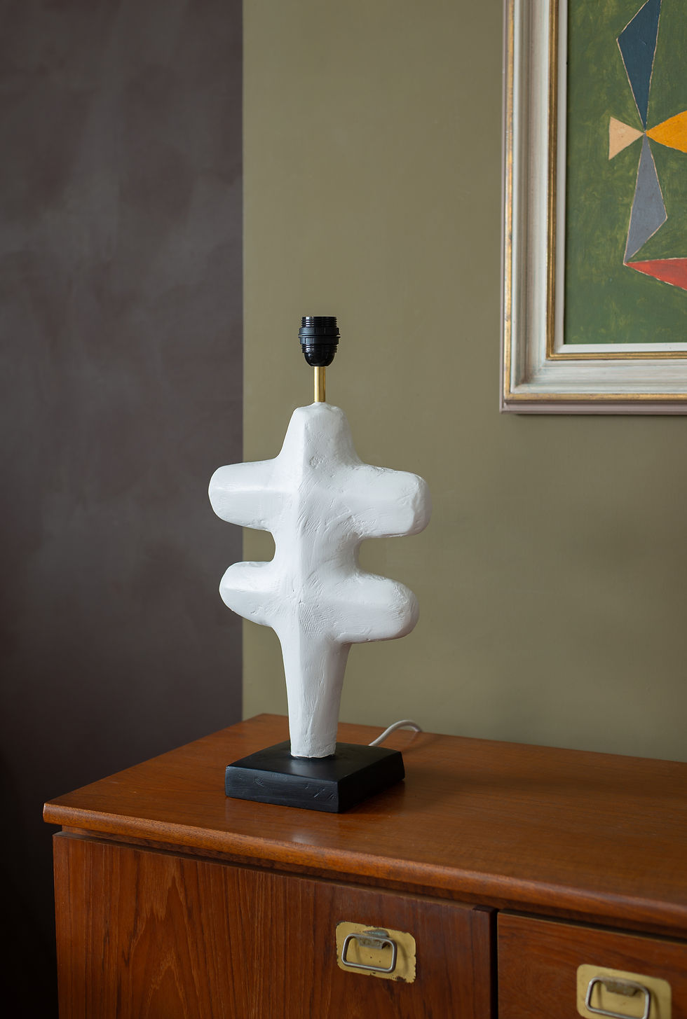 Thumbnail: Sculptural hand applied plaster lamp by Pablo Cal-Fernadez.