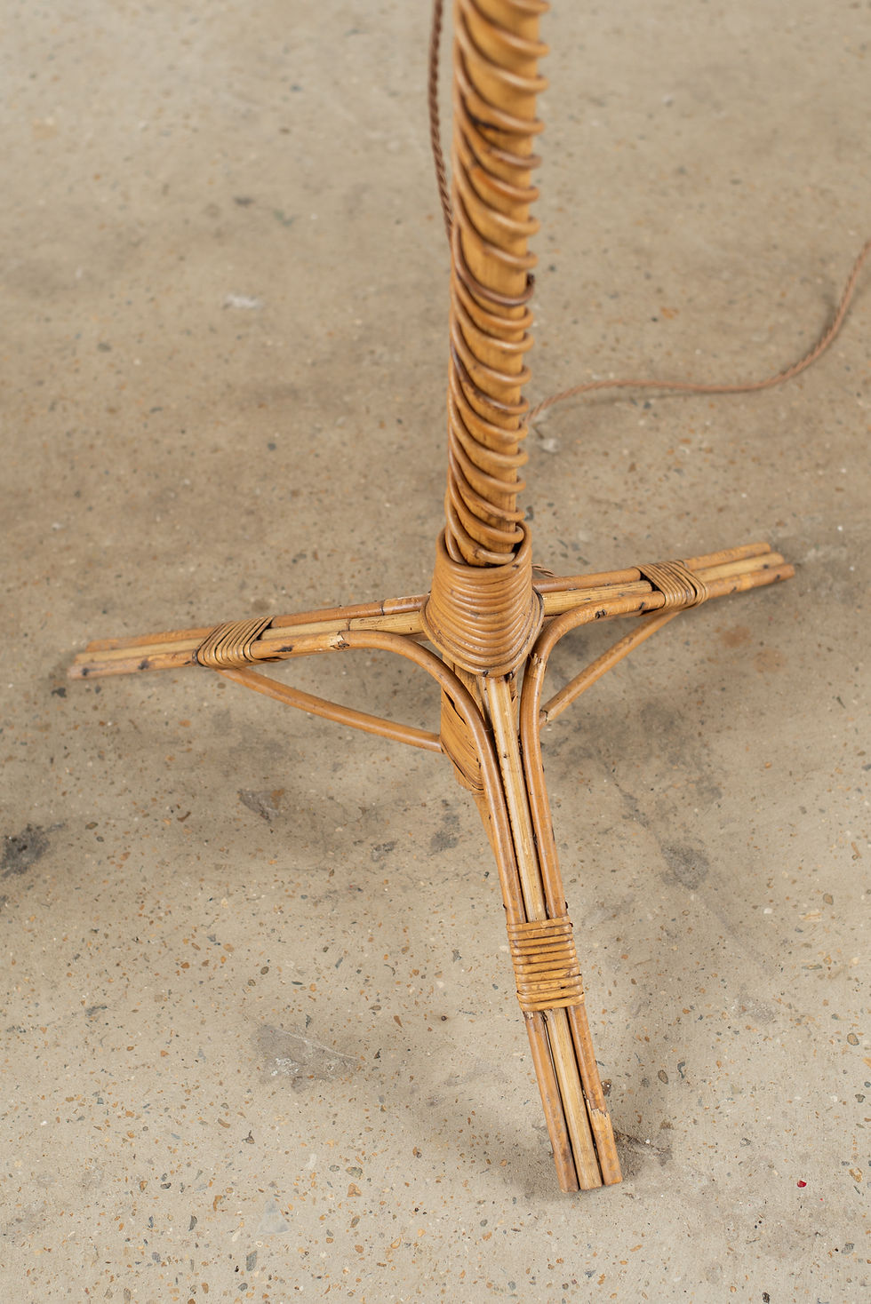 Thumbnail: Mid-Century Cane and Rattan Floor Lamp, Spain C1960.