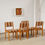 Thumbnail: A charming set of 4 pine chairs, upholstered in their original folk-style wool jacquard fabric, C1960