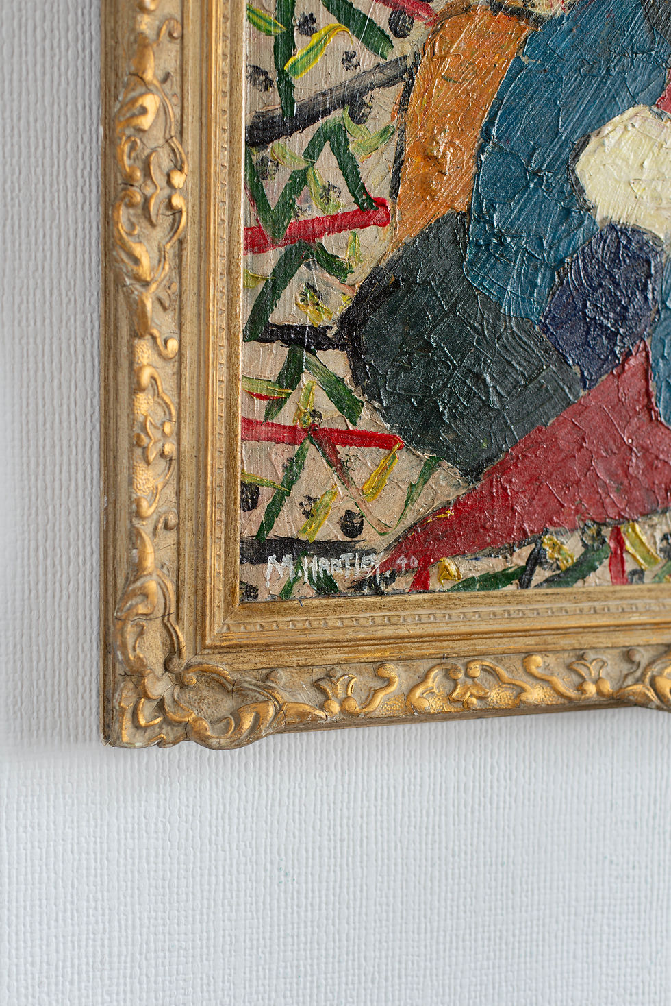 Thumbnail: Original 20th Century painting in the manner of Marsden Hartley. Signed M. Hartley and dated 1940.