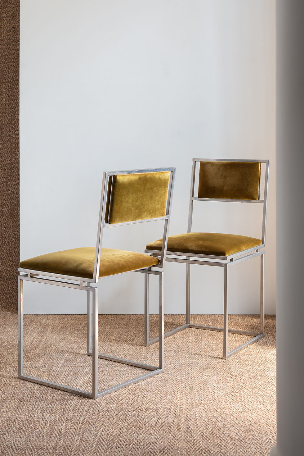 Thumbnail: 1970’s Steel and Velvet chairs.