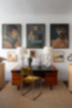 Thumbnail: A really cool, mid 20th century Danish teak and leather upholstered writing desk.