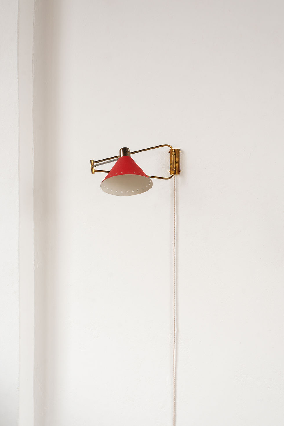 Thumbnail: Brass and Metal Wall Light by Maison Lunel, France C1950
