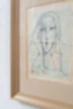 A Florentine abstract portrait artwork in ink and gouache