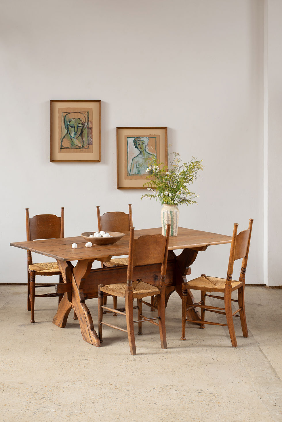 18th-Century Swedish Fir Dining Table