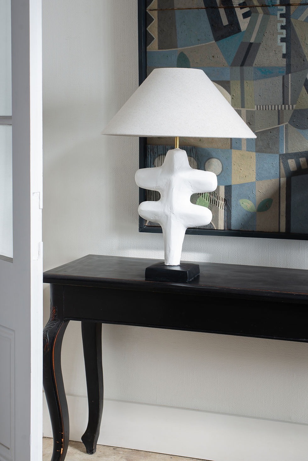 Thumbnail: Sculptural hand applied plaster lamp by Pablo Cal-Fernadez.