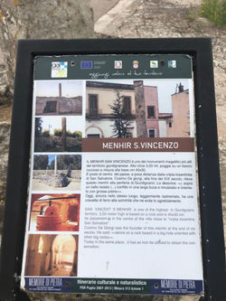 Menhir di San Vincenzo - Giurdignano