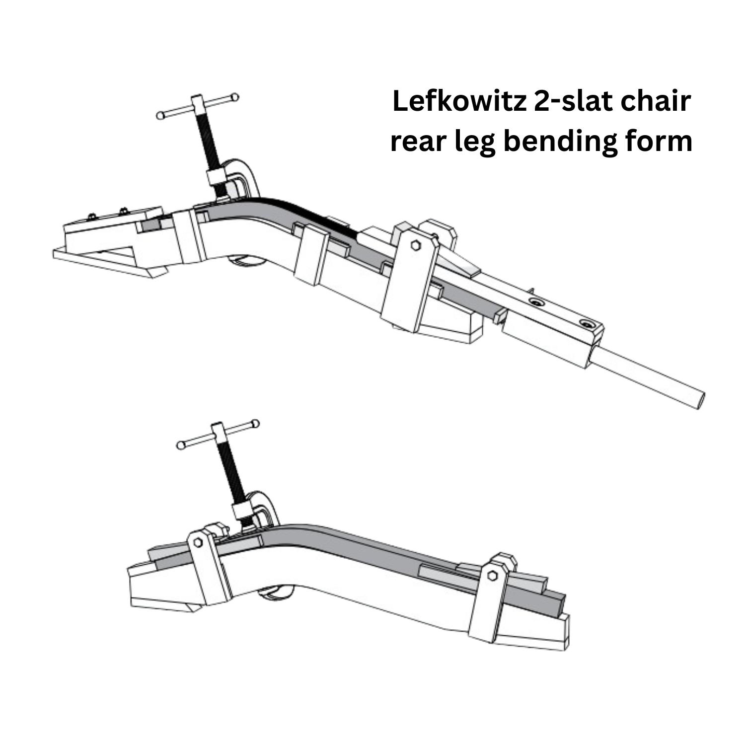 Lefkowitz 2-slat side chair leg bending forms - Jeff Lefkowitz