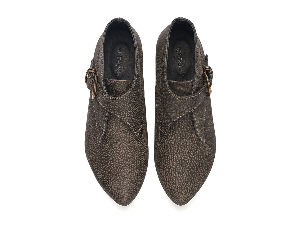 Thumbnail: Tina, Elephant brown ankle boots, handmade flat leather boots