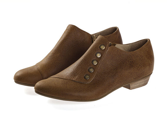 Thumbnail: Grace, Brown shoes, handmade flat leather shoes