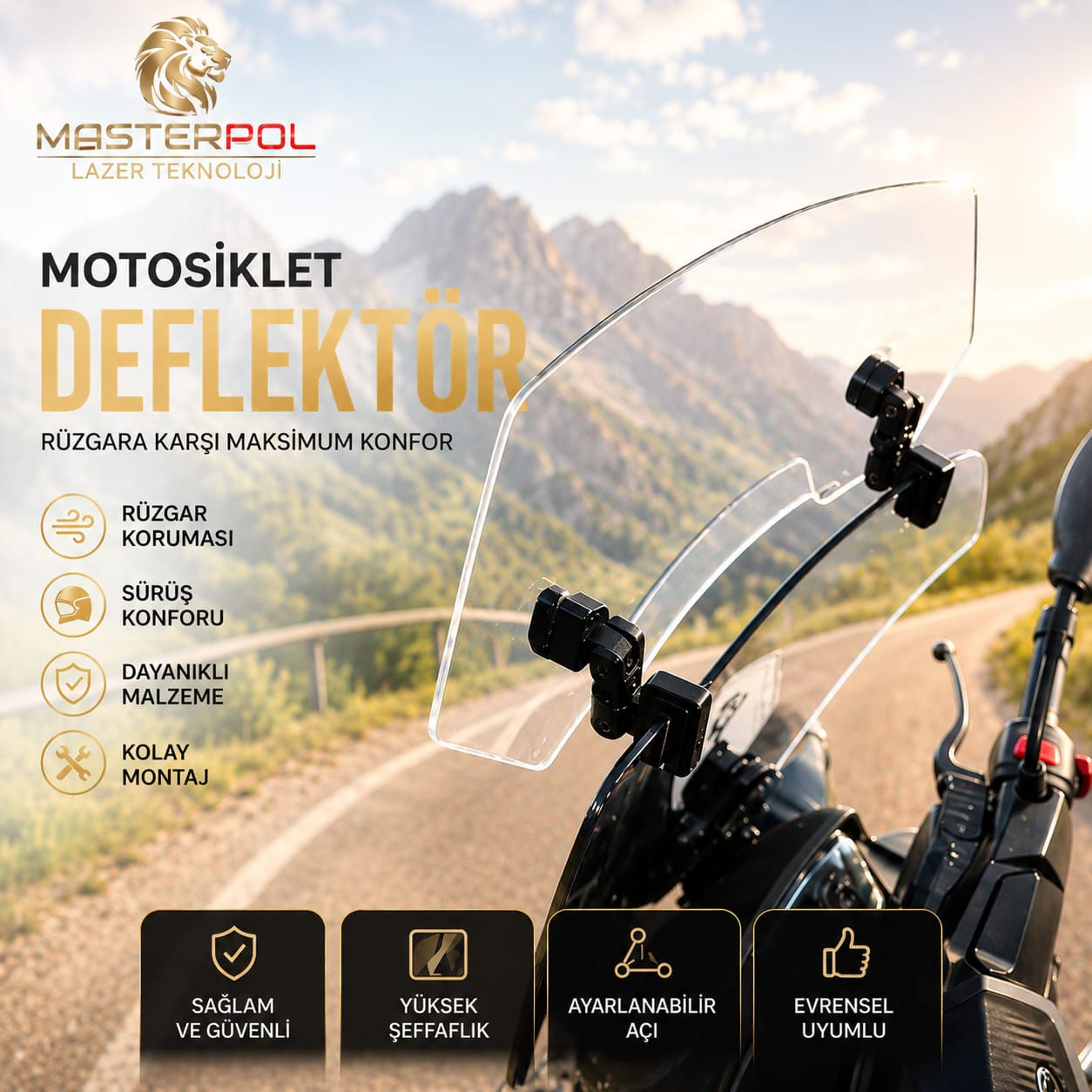 Deflektör MODEL 1 - Rüzgar Saptırıcı Siperlik