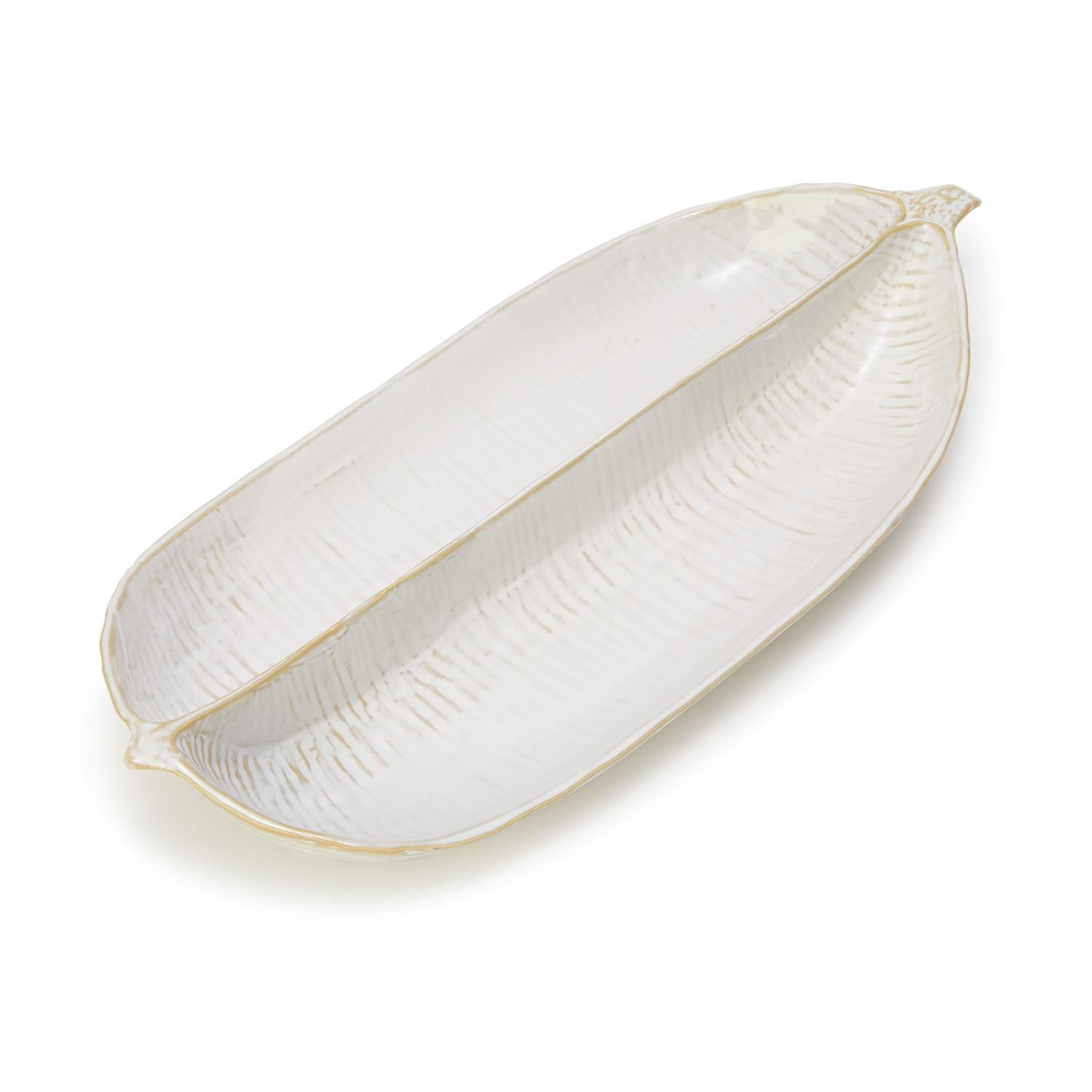 Artisanal White 2 Section Divided Server