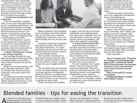 Qualities to Look Out For in Your Marriage Counsellor - By Counselor Prince Offei (Psychotherapist and Marriage Therapist) - For THE SPECTATOR NEWSPAPER GHANA