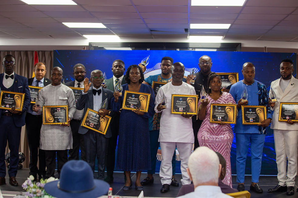 Counselor Prince Offei taking an OATH with other inductees at the Corporate Ghana Hall of Fame induction 2025!