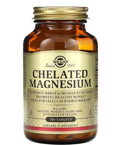 Solgar, Chelated Magnesium, 100 Tablets