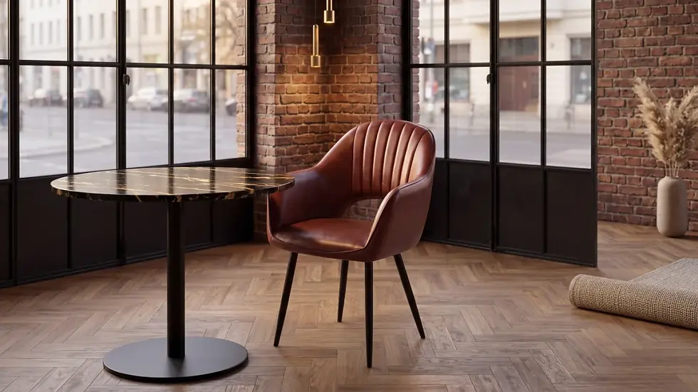 Modern KD dining chair engineered with compact packaging for optimized shipping container loading