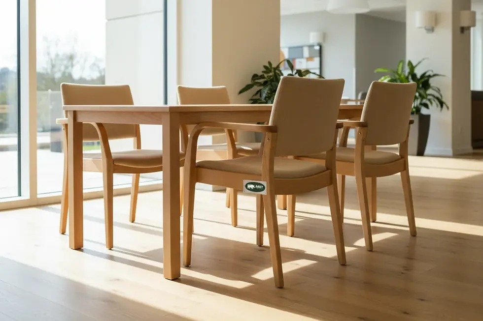 Modern wooden assisted living dining chairs by a care home chairs manufacturer