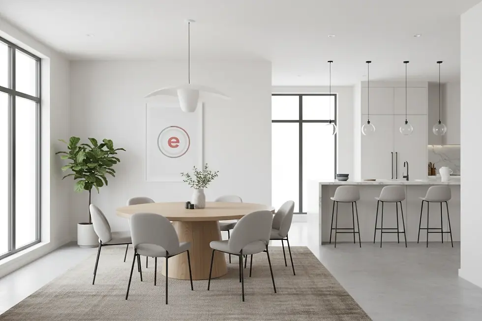 Optimale Esstisch Größe und Abstände im Esszimmer planen.