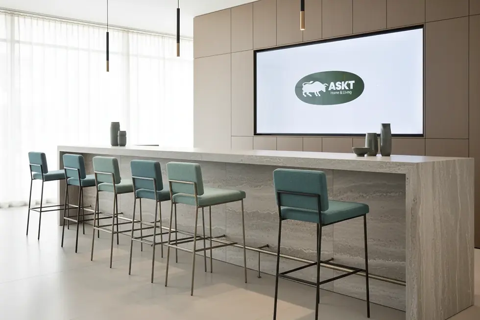 Een collectie moderne barstoelen met metalen onderstel van een fabrikant van commerciële barstoelen