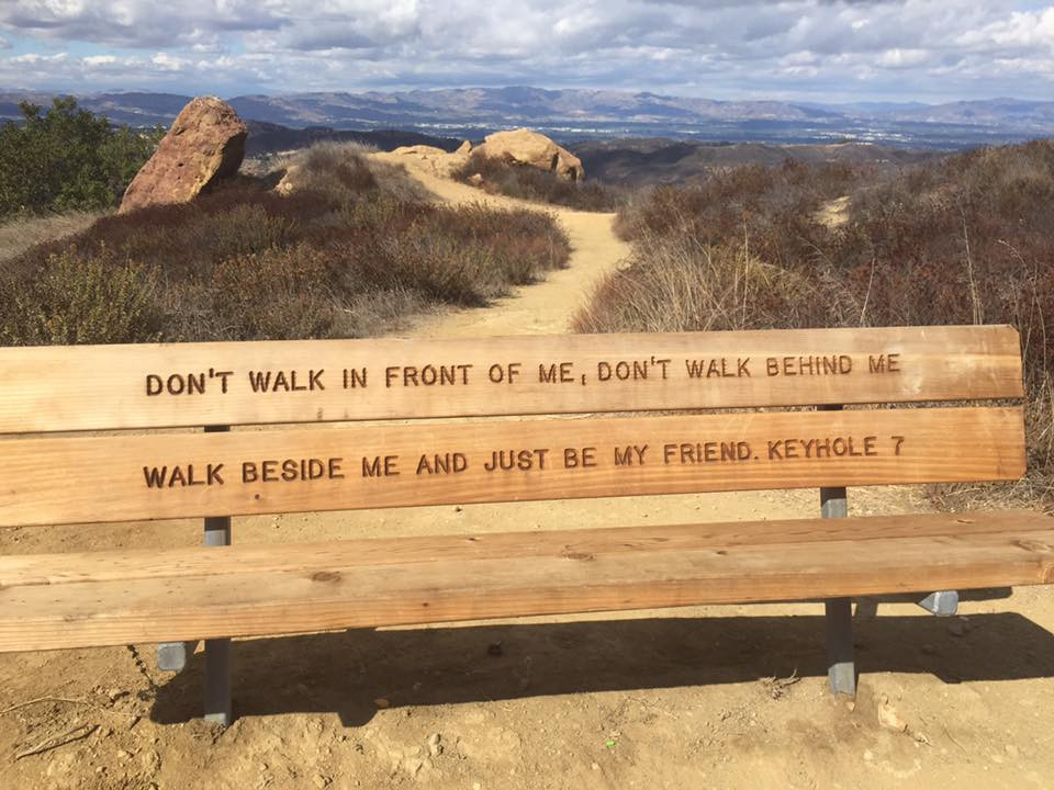 Topanga canyon trail funny bench