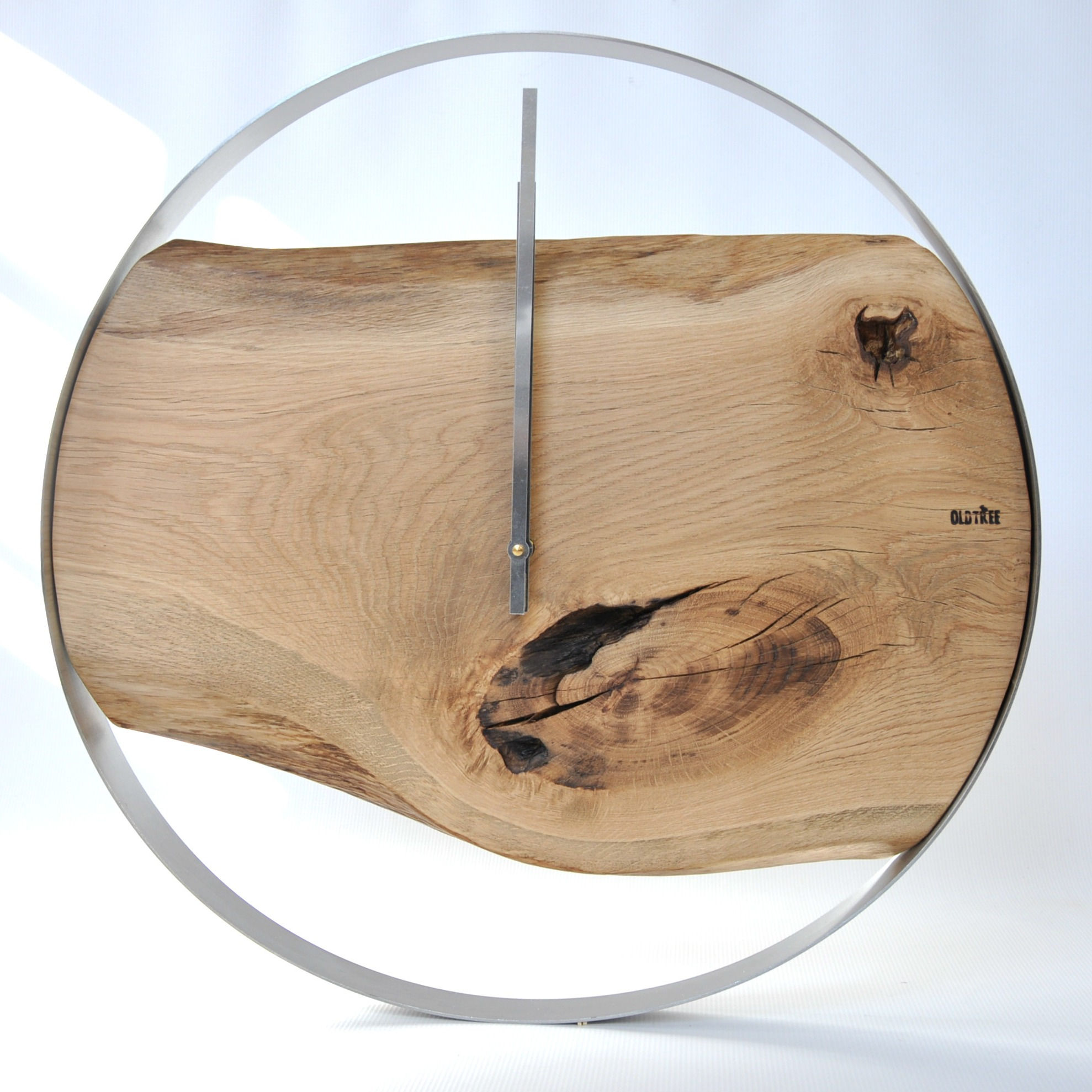 Zegar LOFT - dębowy - 55 cm