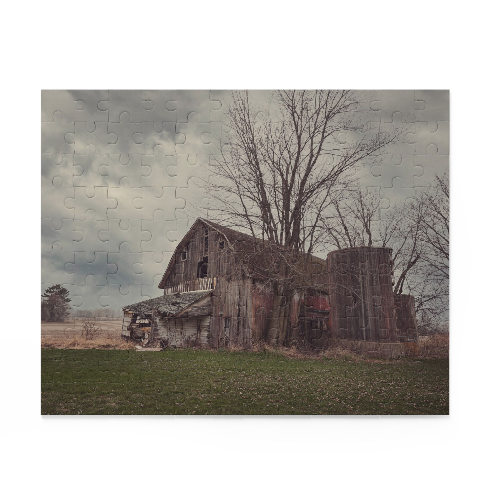 Weathered Barn Puzzle | 120, 252, or 500 Pcs | Rustic Midwest Landscape