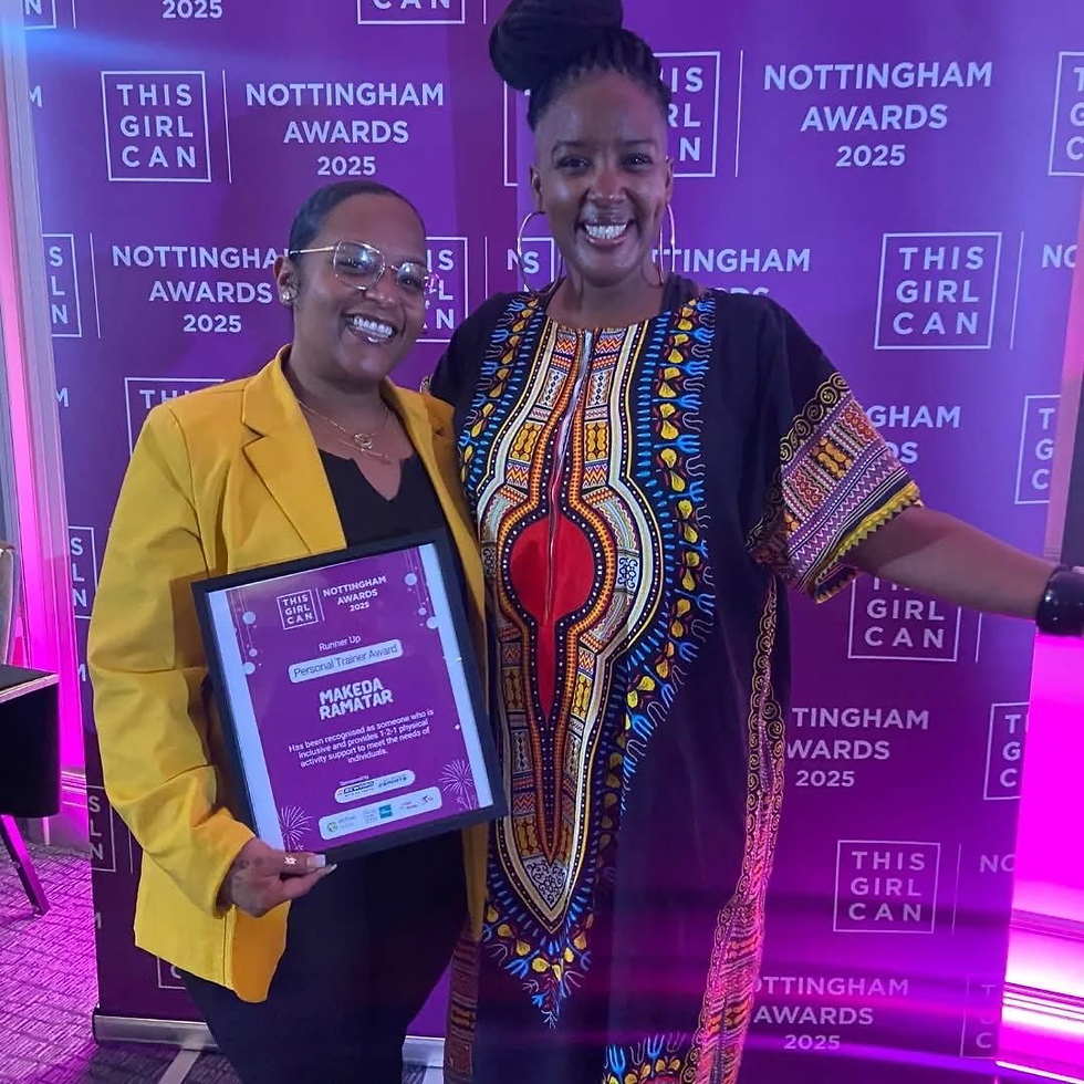 Empowerment MC Charm Daley presents awards at This Girl Can Nottingham 