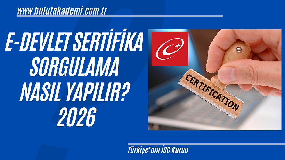 E-Devlet ve İSG-KATİP üzerinden İSG sertifika sorgulama ekranı