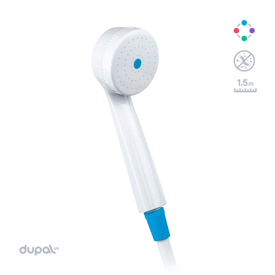 10 x L8 HS antibacterial shower head with 1.5 metre hose included WRAS