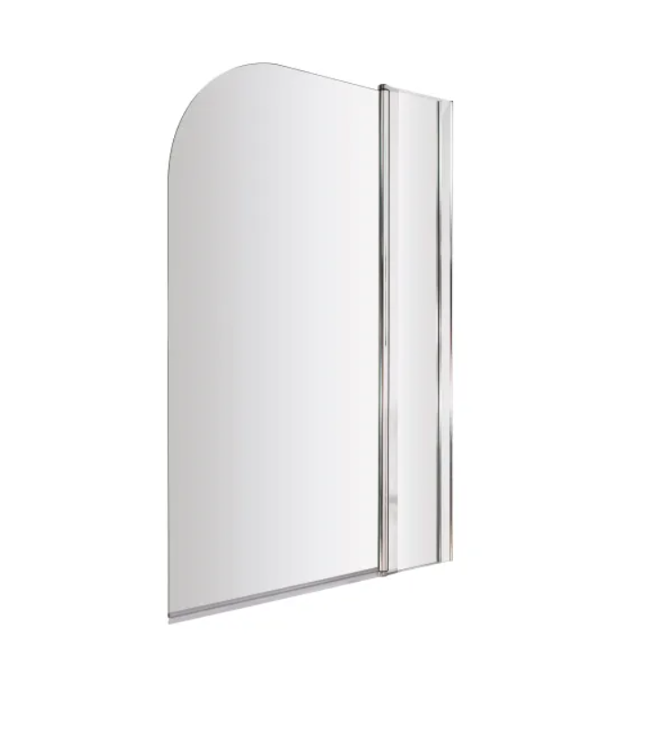 Round Bath Screen With Fixed Panel - Chrome