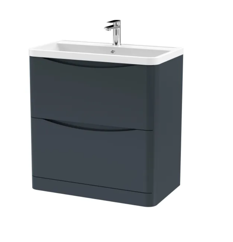 Lunar 2 Drawer Floor Standing Vanity Unit 800mm