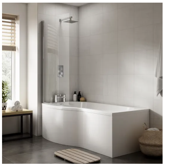 Thumbnail: Nuie 1500mm Left Hand B-Shaped Shower Bath