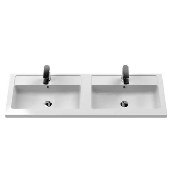 Thumbnail: Havana 1200mm Wall Hung Twin Vanity Unit With Polymarble Basin