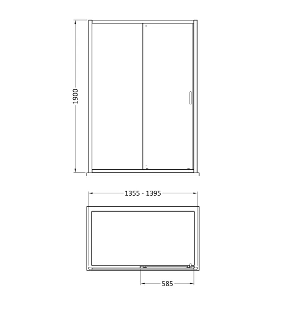 Thumbnail: Rene 6mm Sliding Door - Brushed Brass
