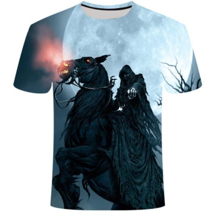 Thumbnail: Personalized Street Skull T-shirt Short Sleeves