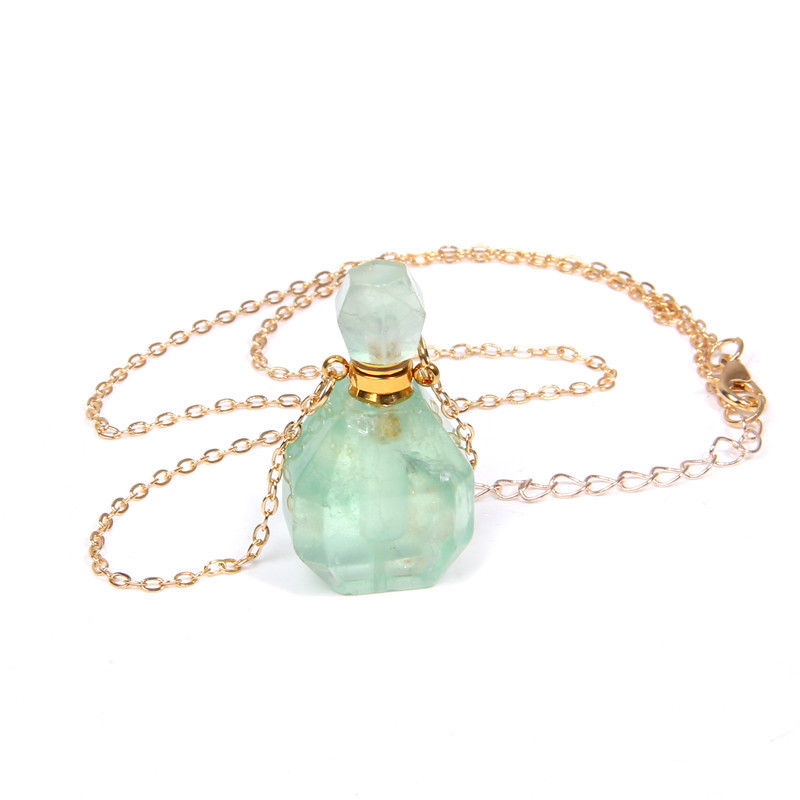 Thumbnail: Perfume bottle crystal pendant necklace